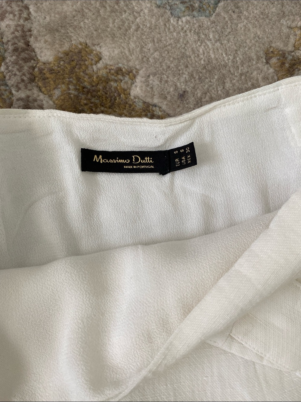 Massimo Dutti Cream A-Line Wrap Skirt with Side Ties - Picture 2 of 7